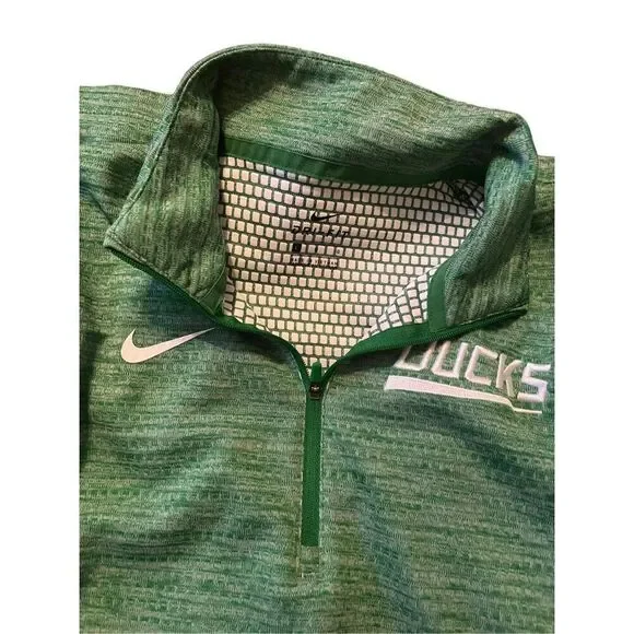 Nike Women's Heathered Green 1/4 Zip Pullover Active Wear Sweatshirt Size L Oreg - Picture 7 of 16
